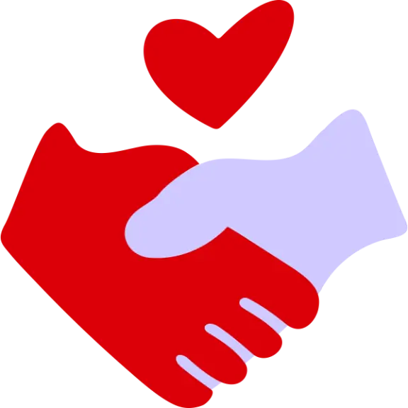 Hand drawn icon of 2 hands shaking